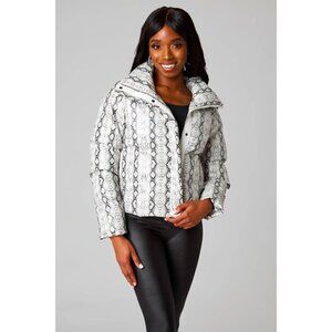 Addison White Snake Puffer Jacket